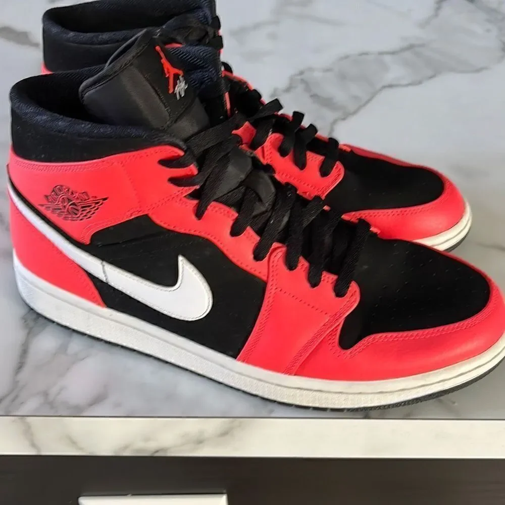 Nike Air Jordan 1 Retro Mid 'Infrared 23' Mens Sneakers Size 12 (Authentic)